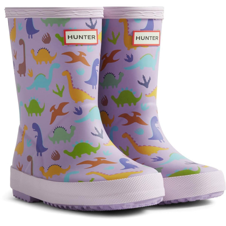 Hunter Kids Dinosaur Boot Purple Dinosaur