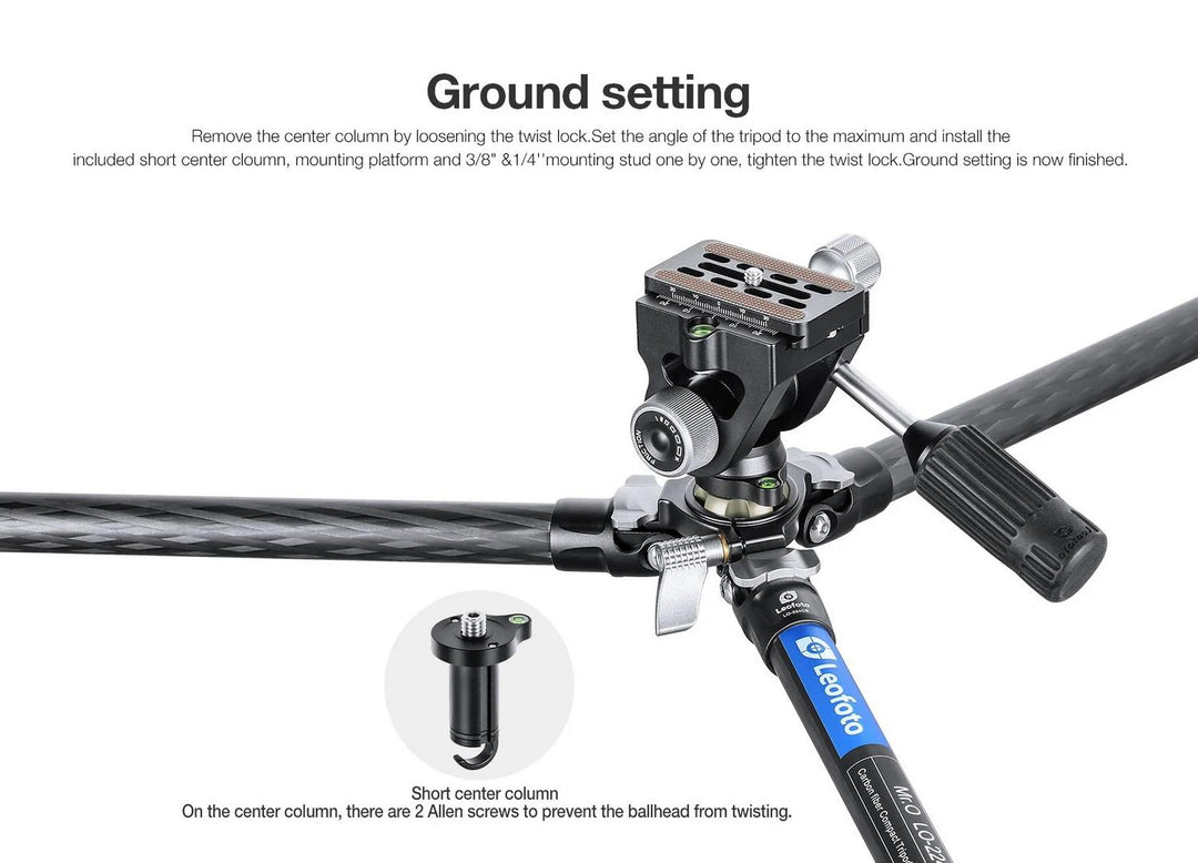 Leofoto Mr O LO-224CS Carbon Tripod with SW-02 Fluid Head