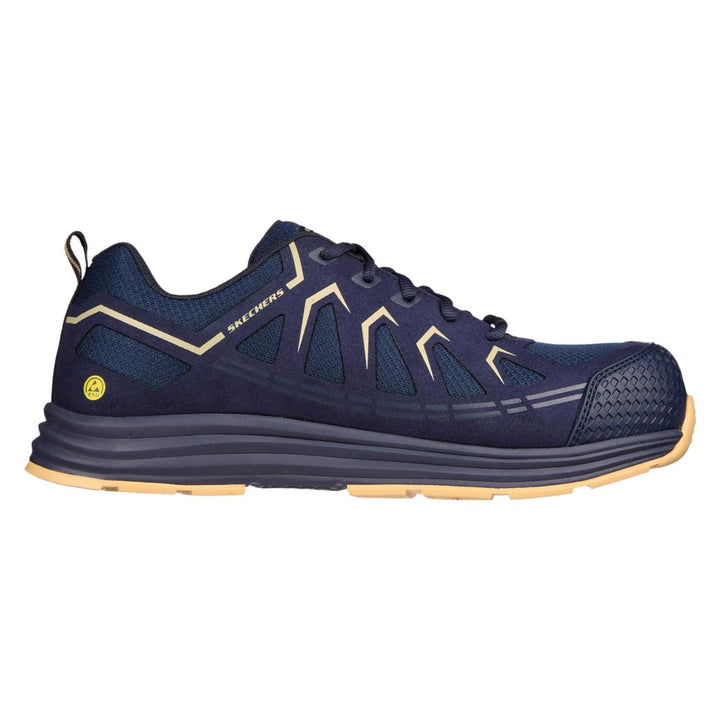 Skechers Workwear Malad II Safety Trainers Navy/Tan