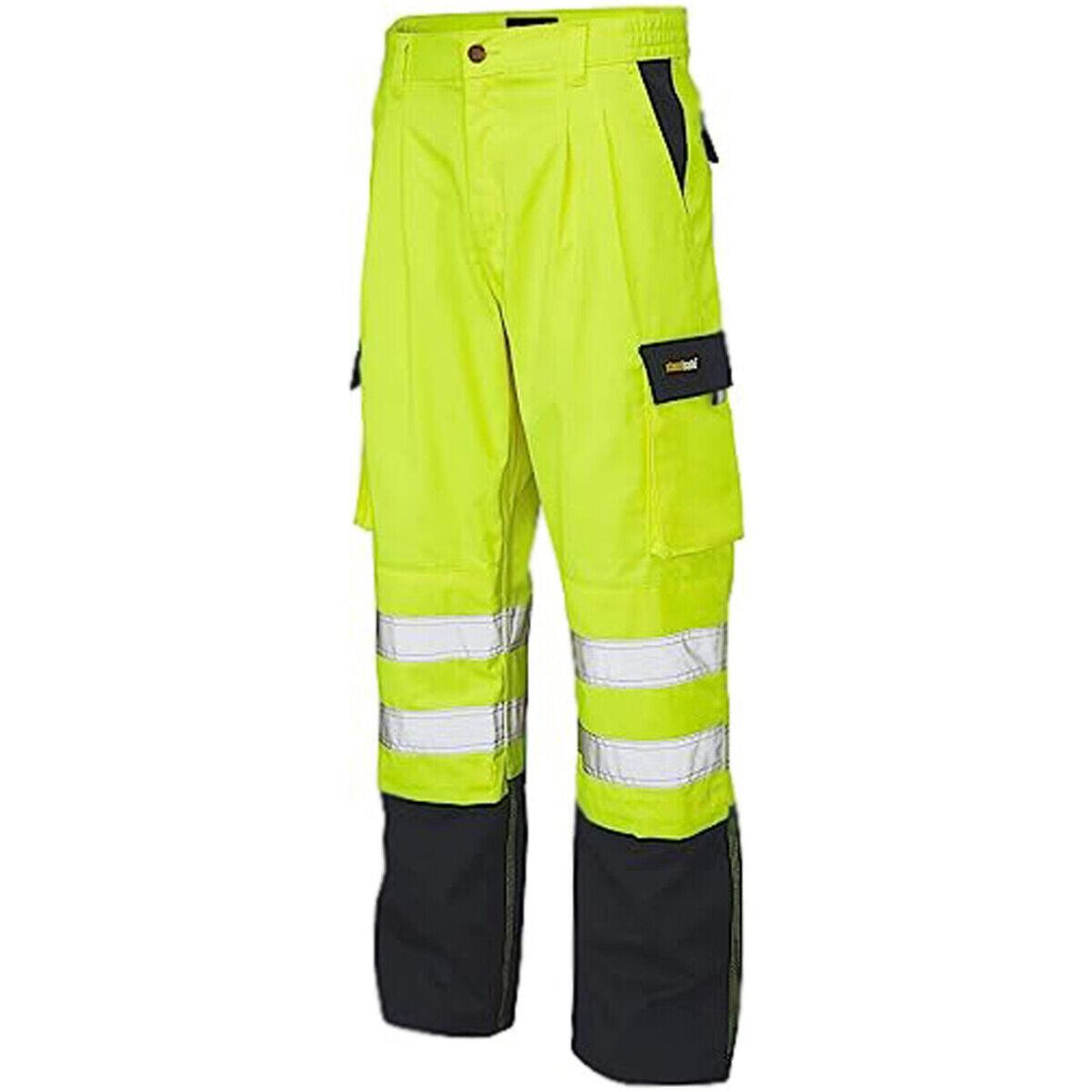 Durus Workwear Mens Hi Vis Polycotton Safety Work Trousers - HV039