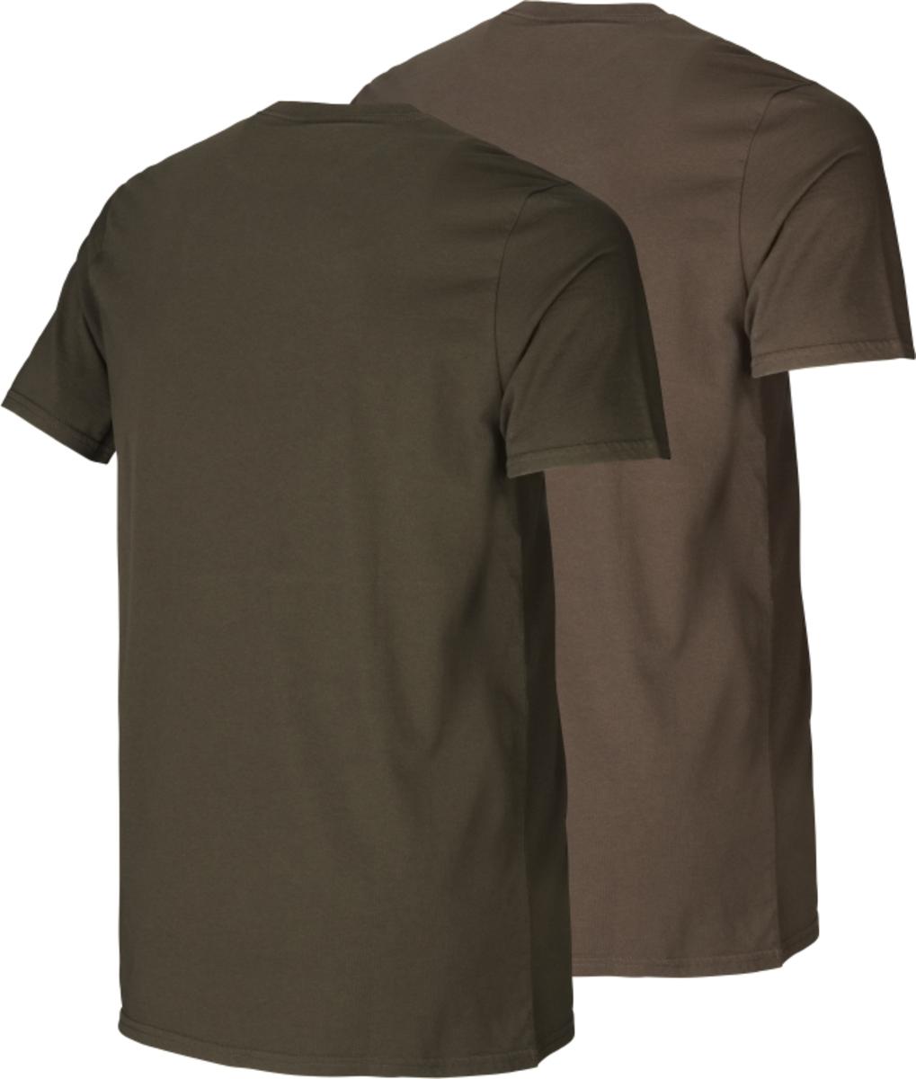 Härkila Graphic T-Shirt 2-Pack Willow Green/Slate Brown