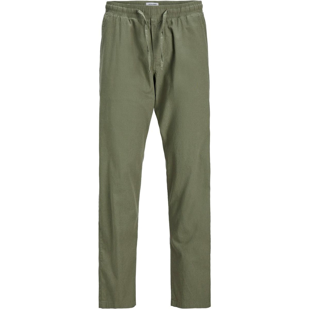 Jack & Jones Jack & Jones linen blend relaxed fit trousers in Olive Green Average Green