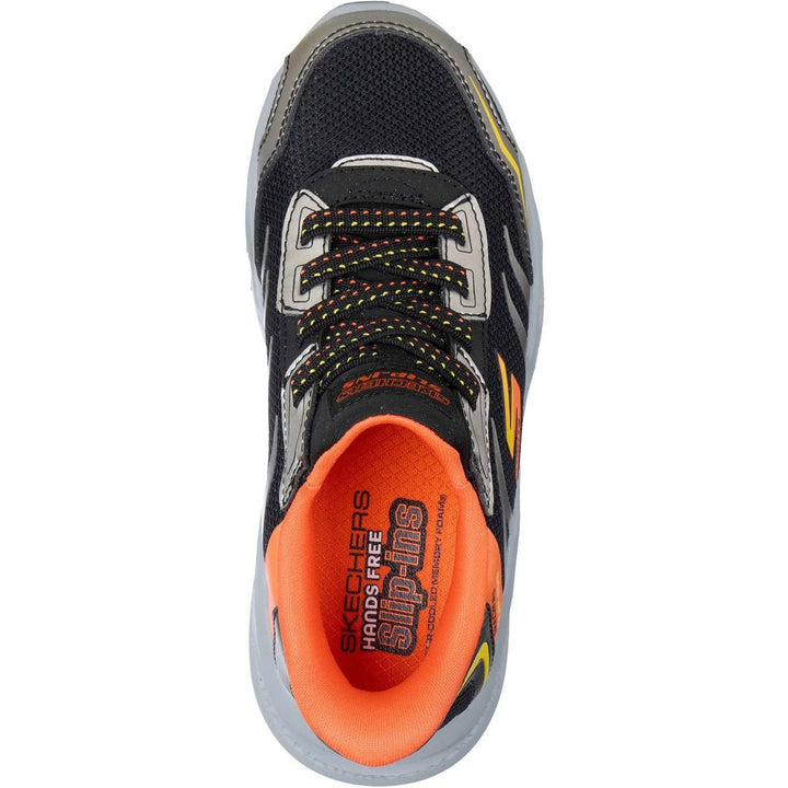 Skechers Meteor-Lights Brisk-Beams Trainers Black/Silver – view 3