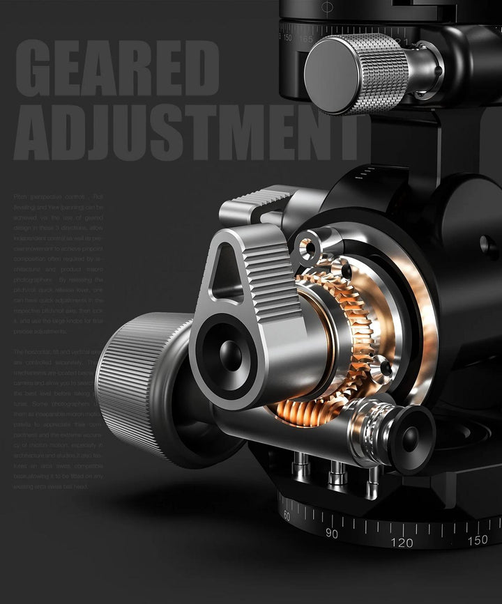 Leofoto G4 Pro Four-Way Geared Head with GR-2 Panning Adapter