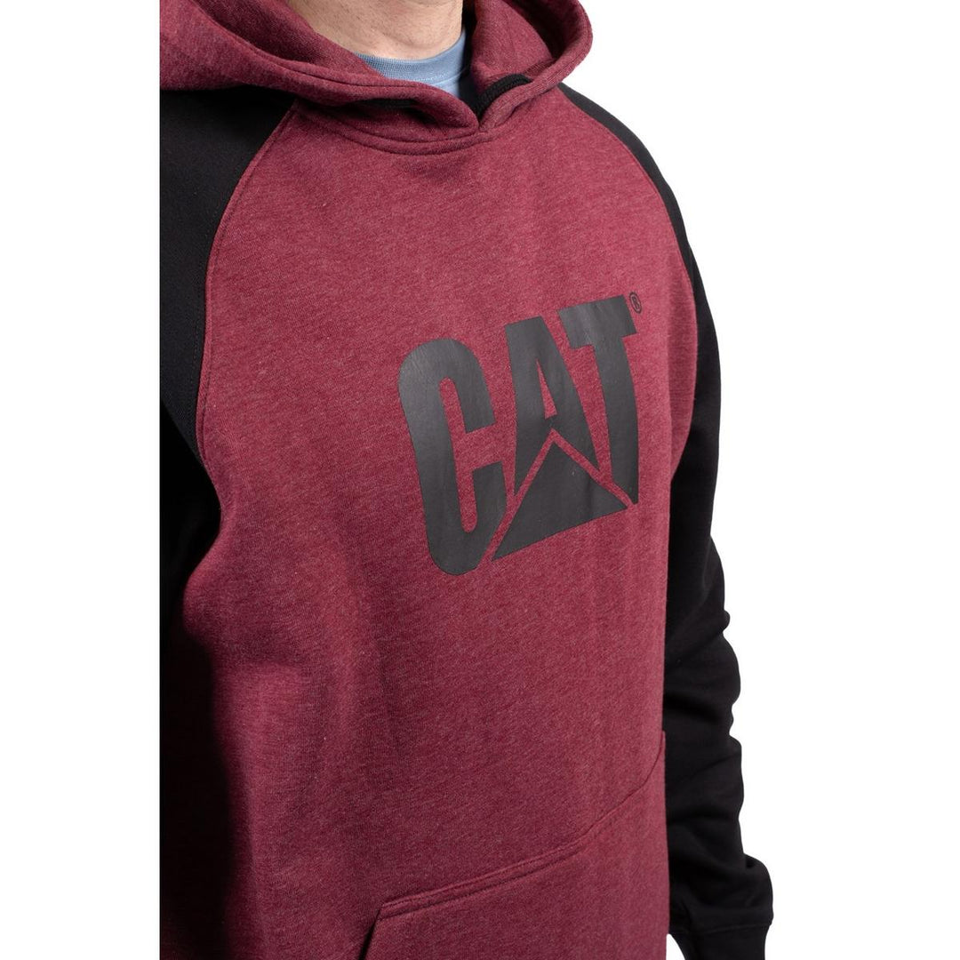 Caterpillar Raglan Hooded Sweatshirt Carmenere Heather/Black