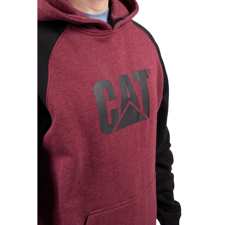 Caterpillar Raglan Hooded Sweatshirt Carmenere Heather/Black