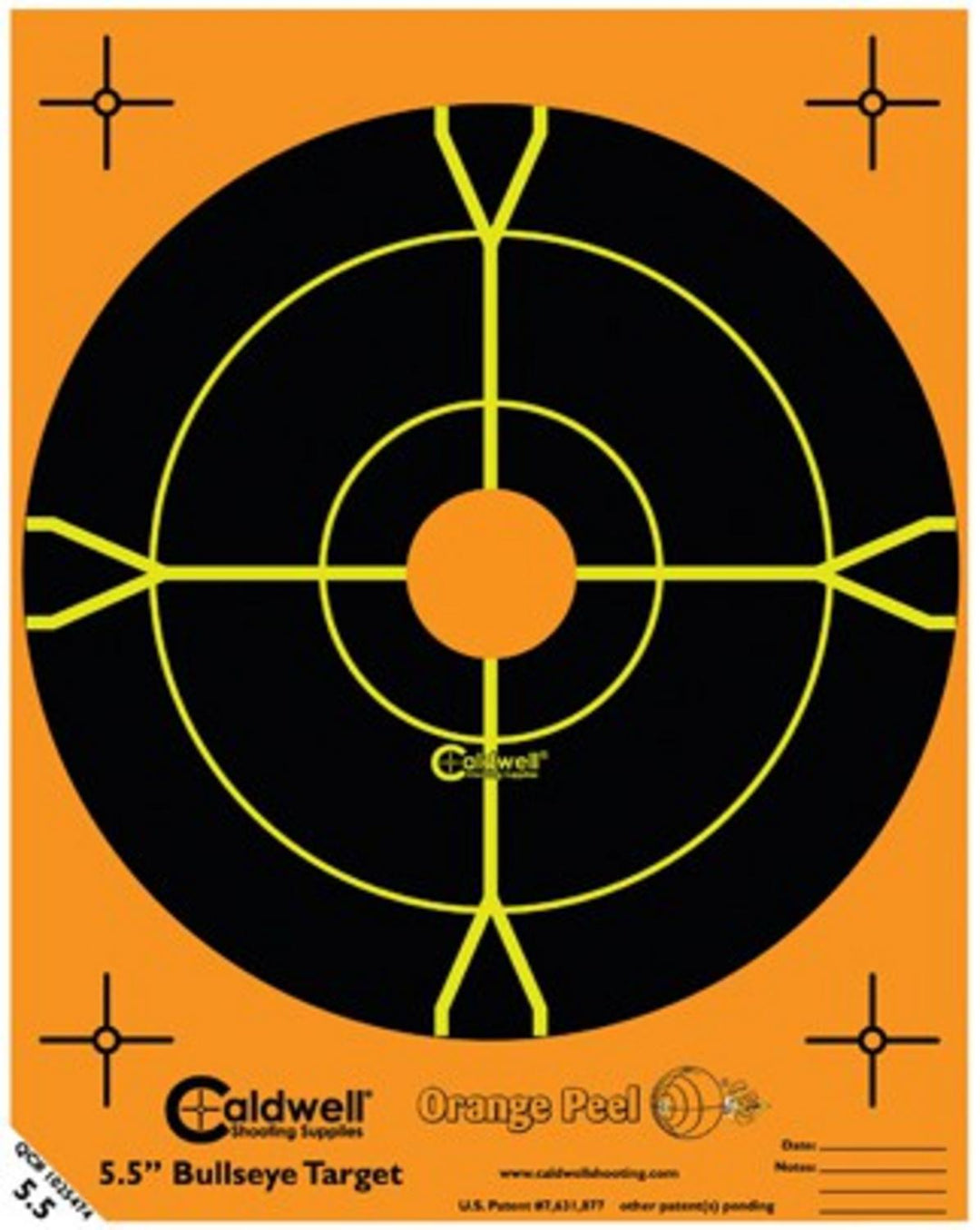 Caldwell Orange Peel 5.5in Bullseye Target, 50 Sheets