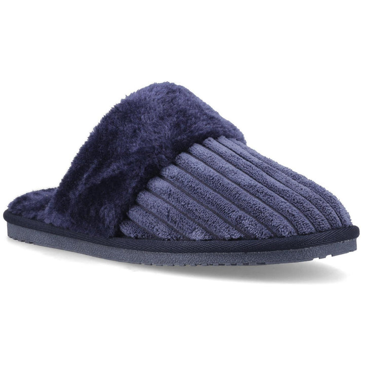 Arianna Cord Slipper Navy