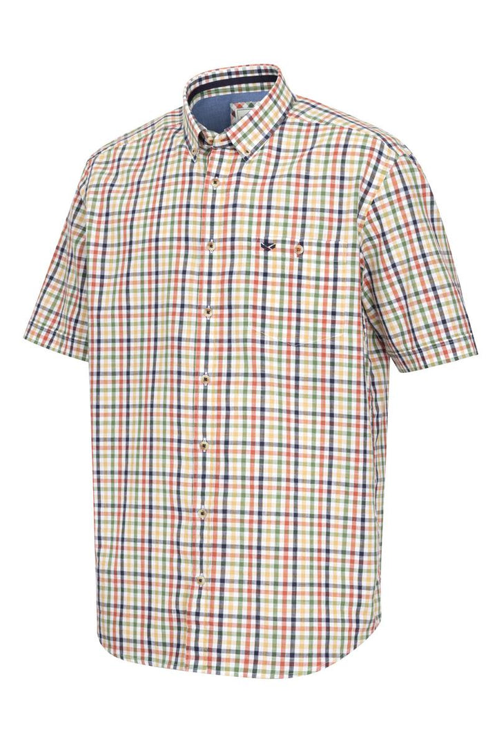 Hoggs of Fife ABERDOUR SS CHECK SHIRT  BLUE/CORN