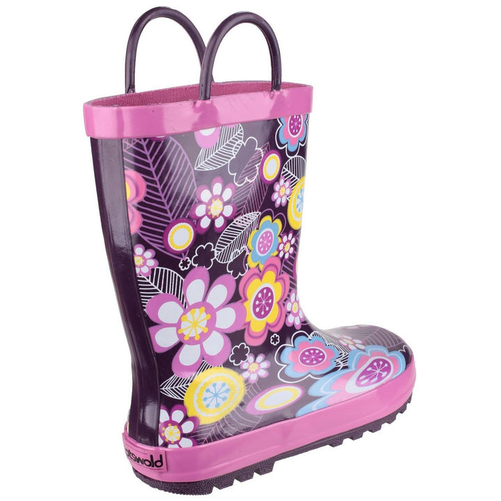 Cotswold Puddle Waterproof Pull On Boot Flower - Natural Rubber Exterior, Synthetic Comfortable Lining