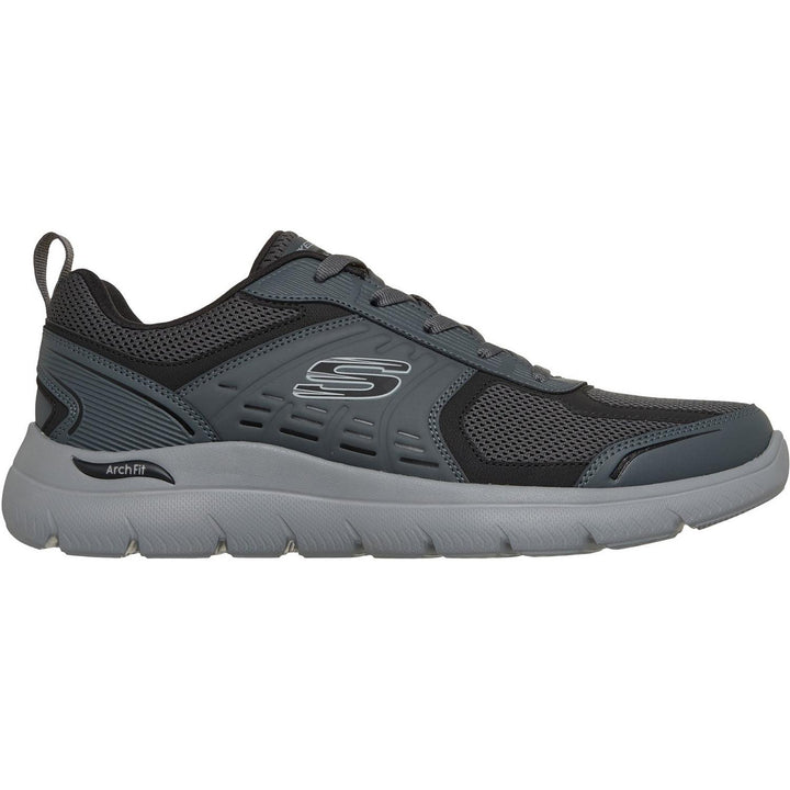 ARCH FIT SUMMITS LEEGE Charcoal Leather/Mesh/BLK Trim
