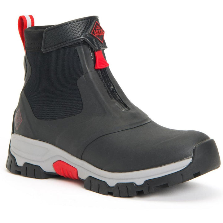 Muck Boots Apex Mid Zip Wellingtons Grey/Red - Fully lined with 5mm neoprene for flexibility, Breathable air mesh lining