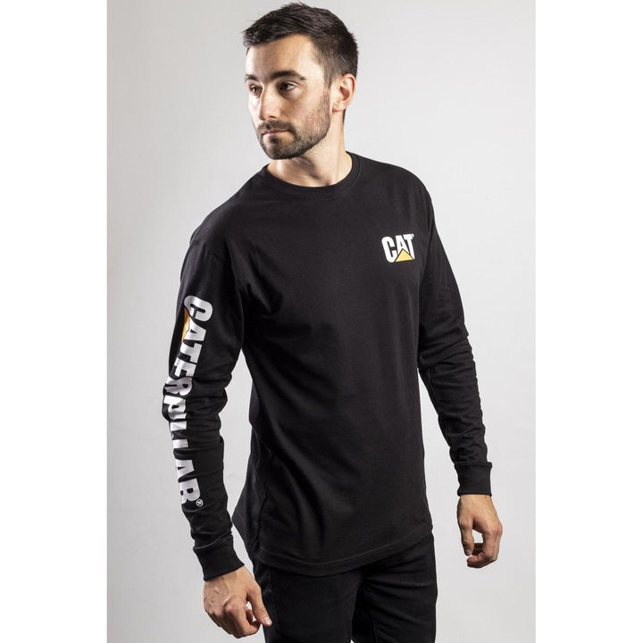 Caterpillar Trademark Banner Long Sleeve T-Shirt Black