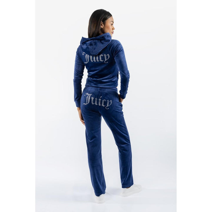 Juicy Couture Velour Track Pant Blue Depths
