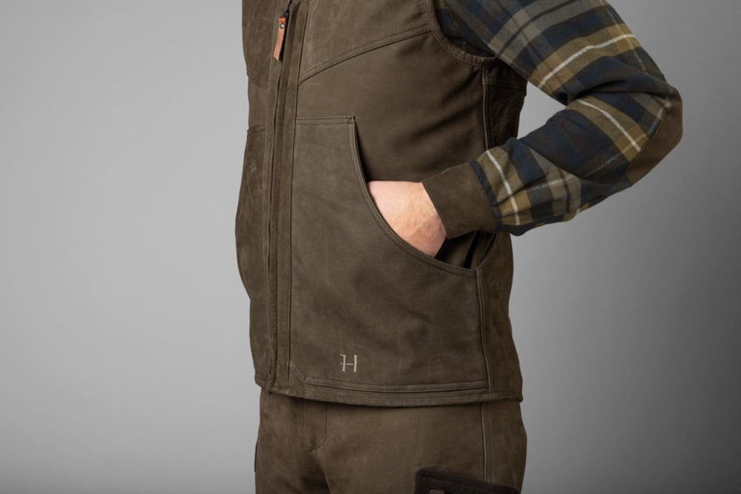 Harkila Pro Hunter leather waistcoat Willow