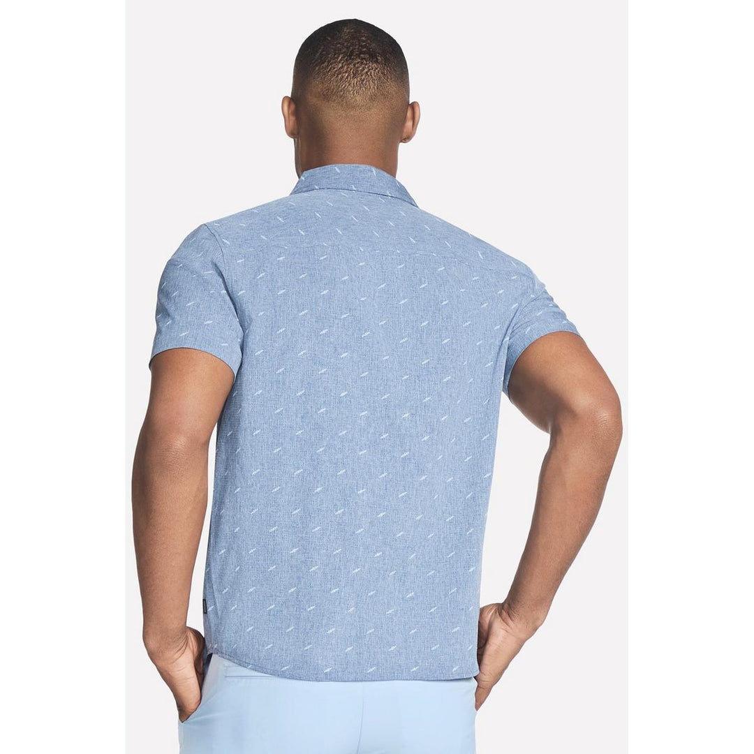 Skechers Performance GO WALK Air Printed Short Sleeve Shirt Denim