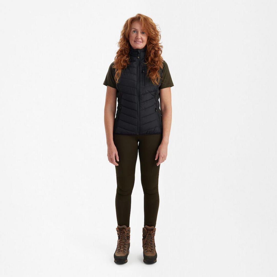 Deerhunter Lady Caroline Padded Waistcoat with knit Black