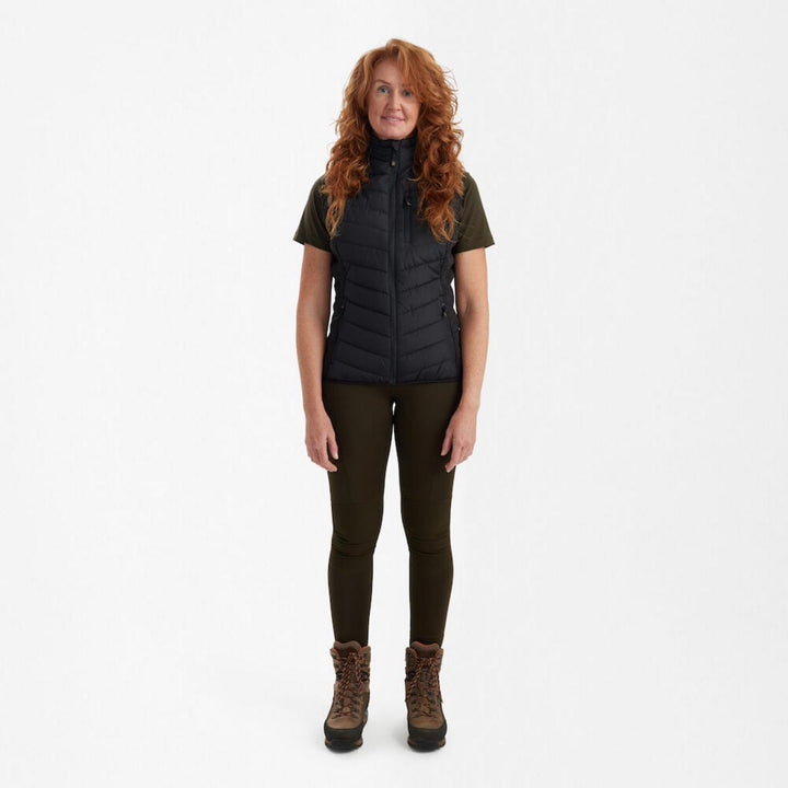 Deerhunter Lady Caroline Padded Waistcoat with knit Black