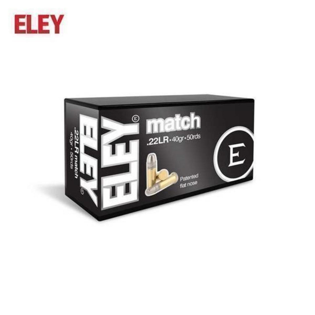 Eley Match .22LR 40gr Flat Nose Rimfire Ammunition, 100 Rounds
