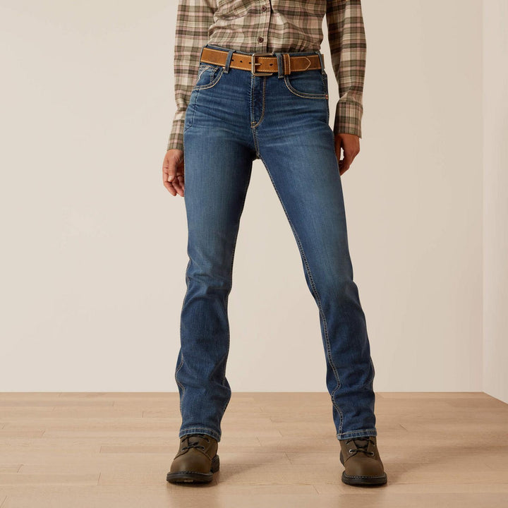 Ariat Ladies Rebar High Rise Riveter DuraStretch Straight Leg Jeans