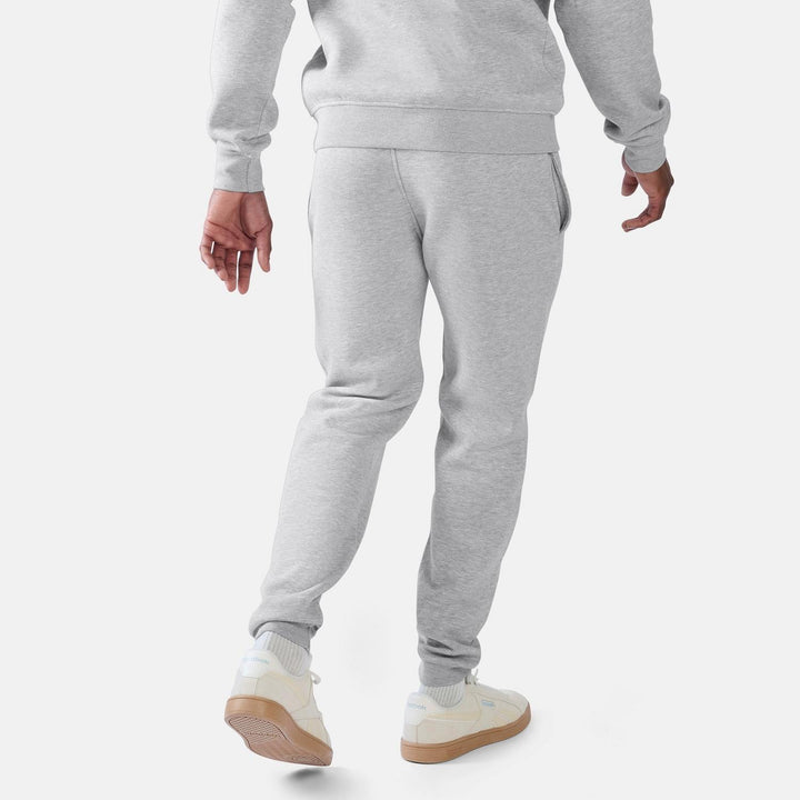 ID 2-COLOUR LOGO FLEECE CUFFED JOG PANT LIGHT GREY MARL