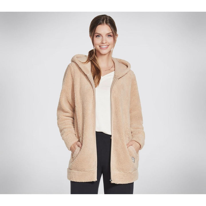 Skechers Performance Blissful Sherpa Full Zip Hood Brown