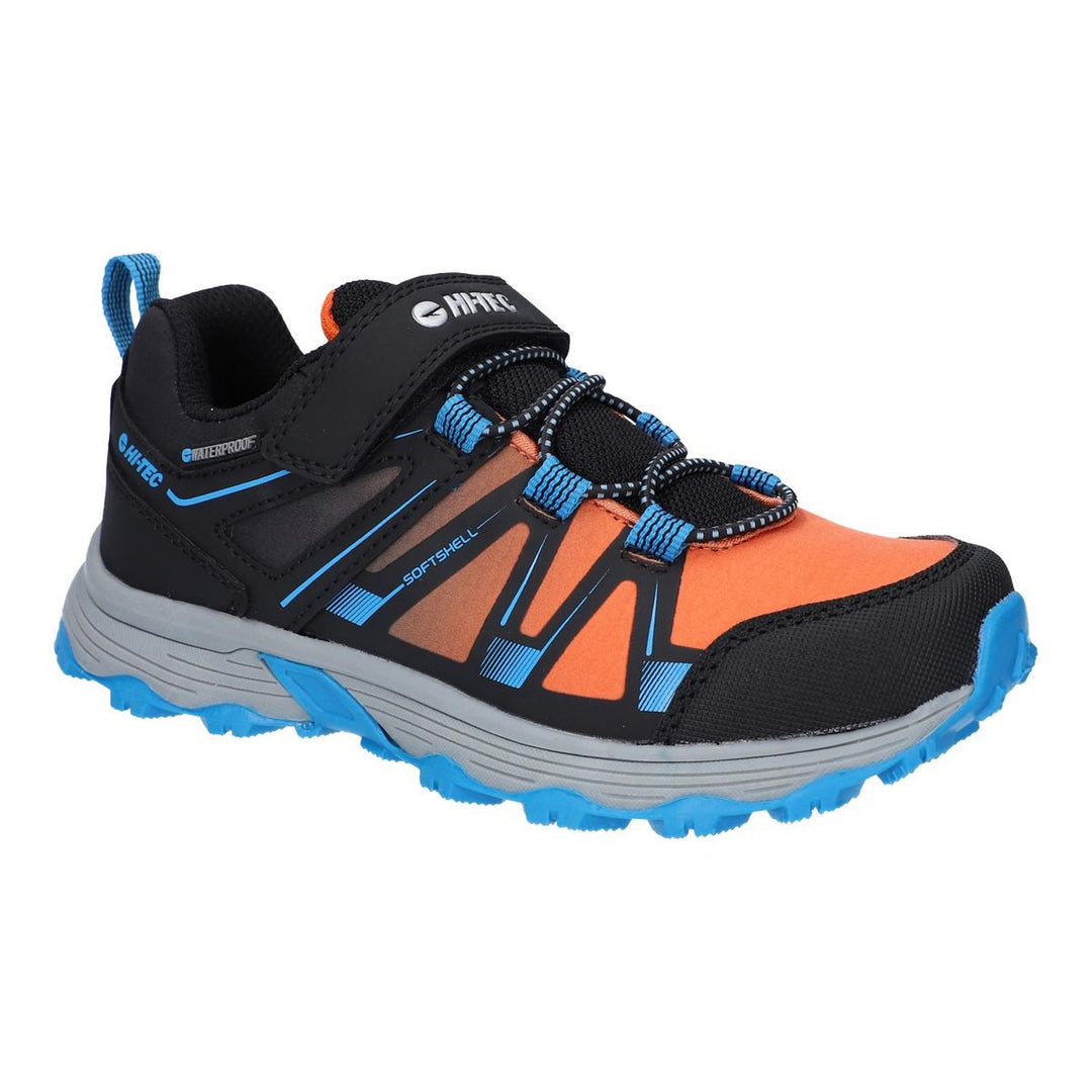 Hi-Tec SCRAPPY LOW WP JR Trail Shoe Black/Blue Danube/Flame