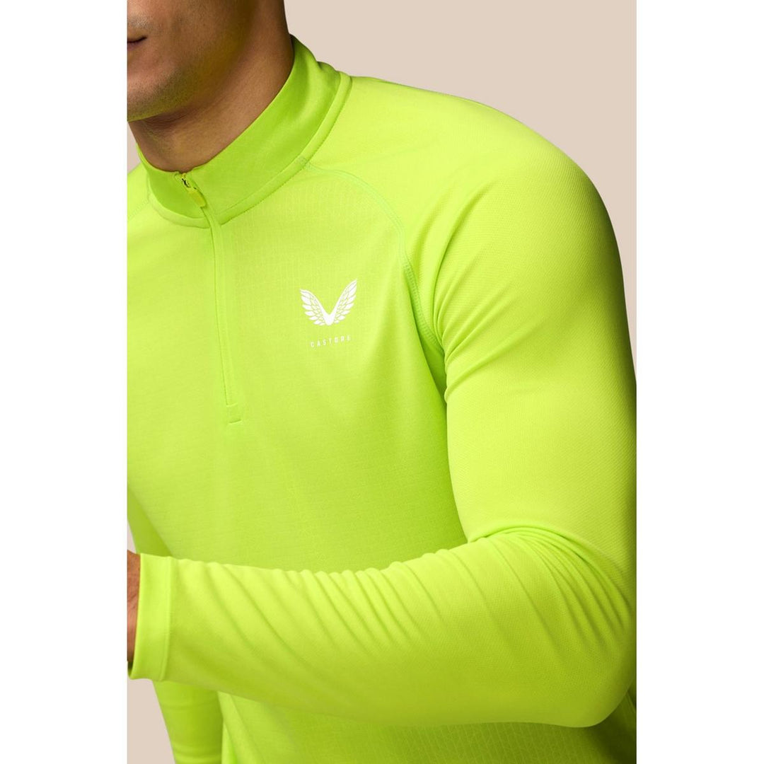 Castore Adapt 1/4 Zip Top Acid Lime/White – view 7