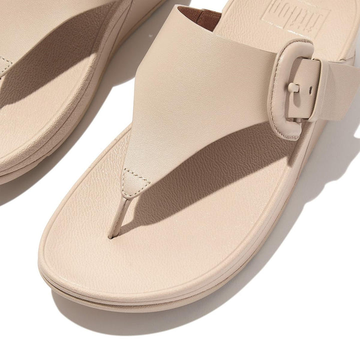 Fitflop Lulu Buckle Toe Post Sandals Stone