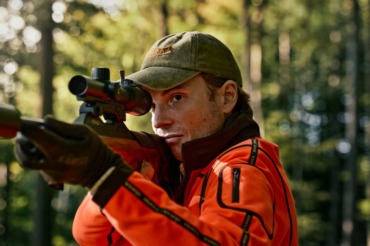 Harkila Kamko Blaze rev. fleece jacket Orange blaze/Willow