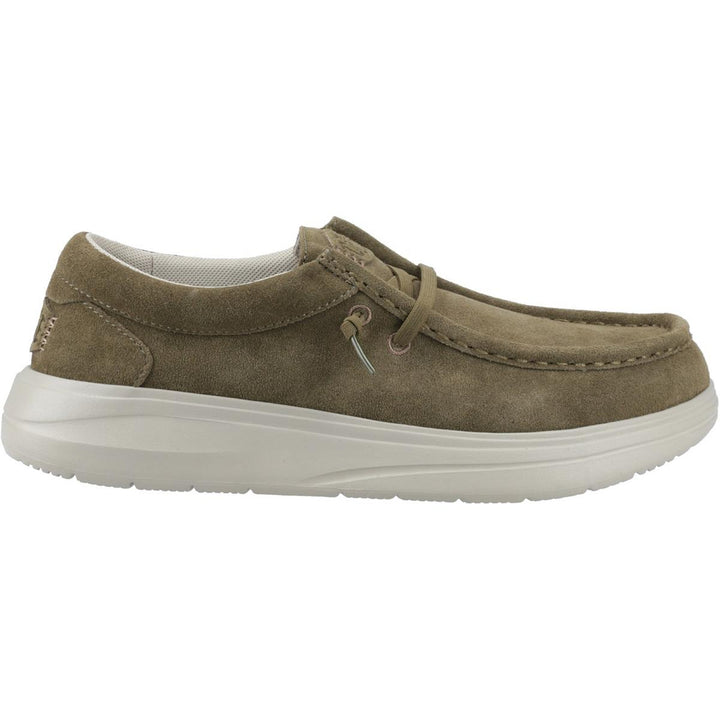 HEYDUDE Wally X Suede Shoes Dark Olive/Stone