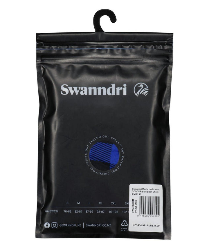 Swanndri Men's Underwear - Organic Cotton Check Boxer Briefs