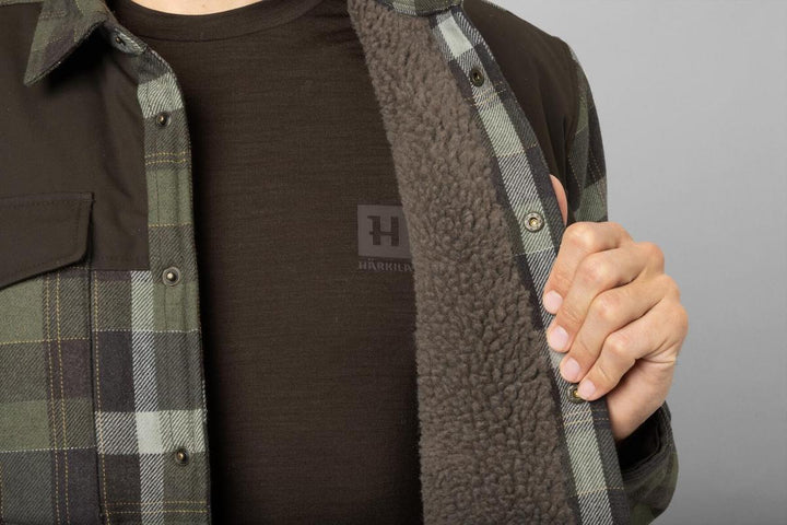 Harkila Asmund Insulated wool shirt jacket Willow green/Phan