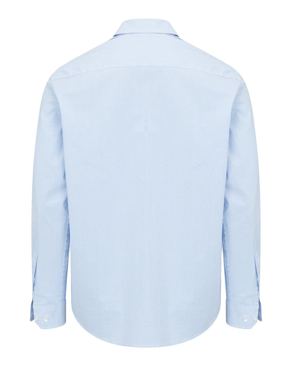 Hoggs of Fife Ingilston Stretch Stripe Shirt - Blue/White – view 2