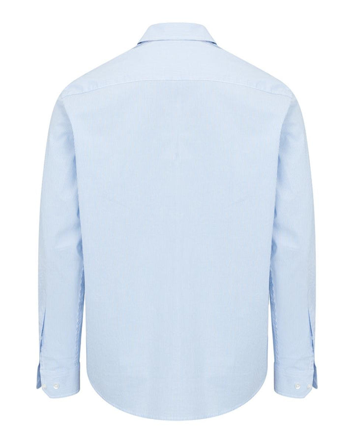 Hoggs of Fife Ingilston Stretch Stripe Shirt - Blue/White