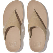 Fitflop Lulu Shimmerlux Toe Post Sandals Latte Beige