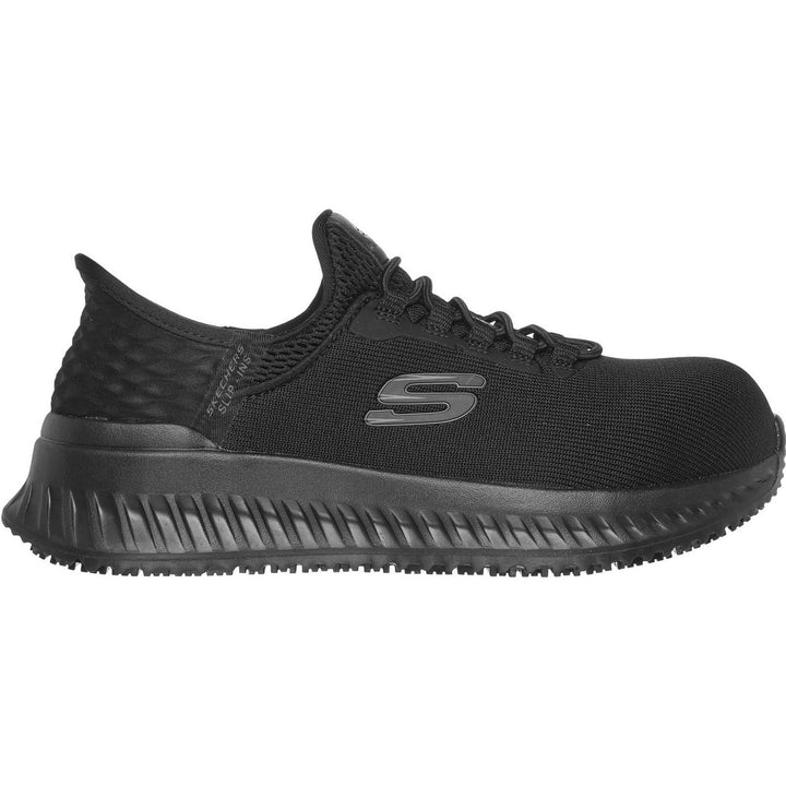 Skechers Workwear Tilido Ombray Safety Trainers Black - Exclusive Heel Pillow holds your foot securely in place, Air-Cooled Memory Foam cushioned comfort insole