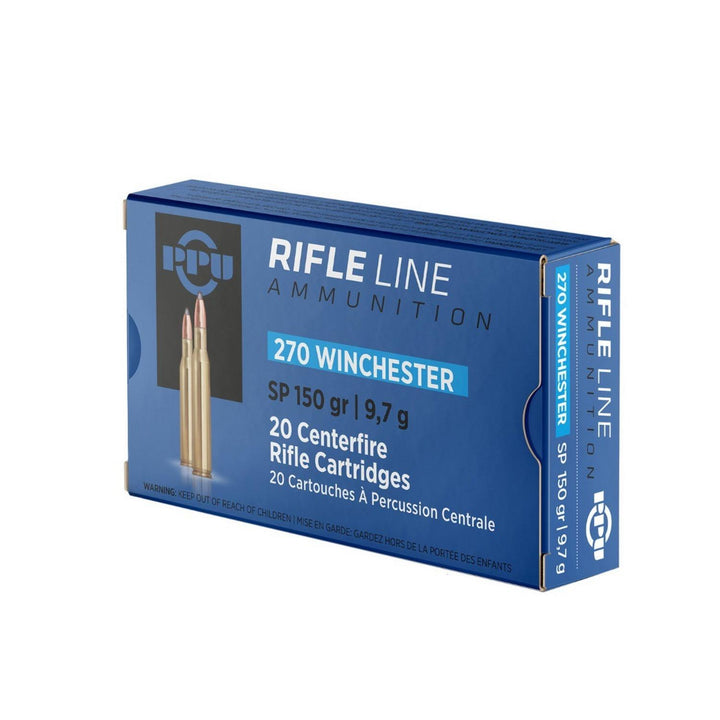PPU Prvi Partizan .270 Win 150gr Soft Point Rifle Ammo, 20 Rounds