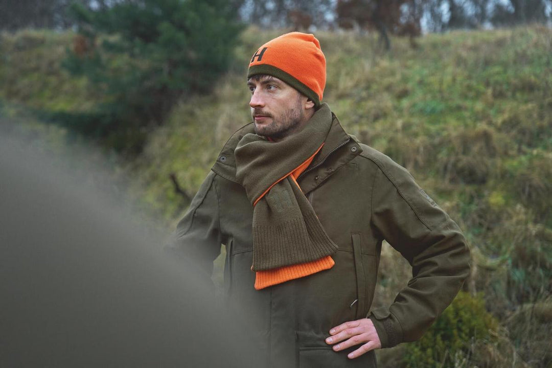 Harkila Härkila reversible beanie Willow green/Orange