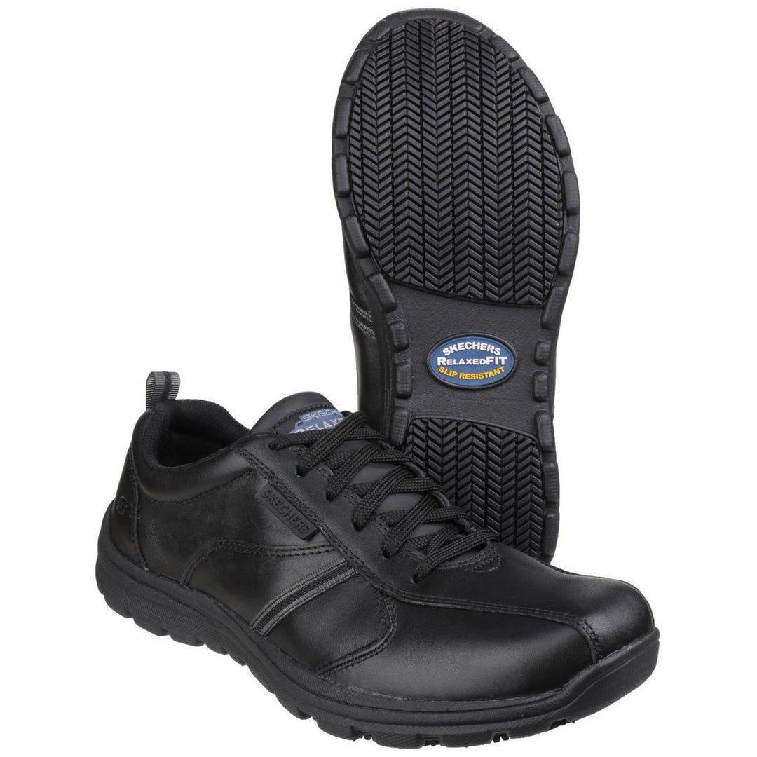 Skechers Workwear Hobbes Frat Lace Up Occupational Shoe Black