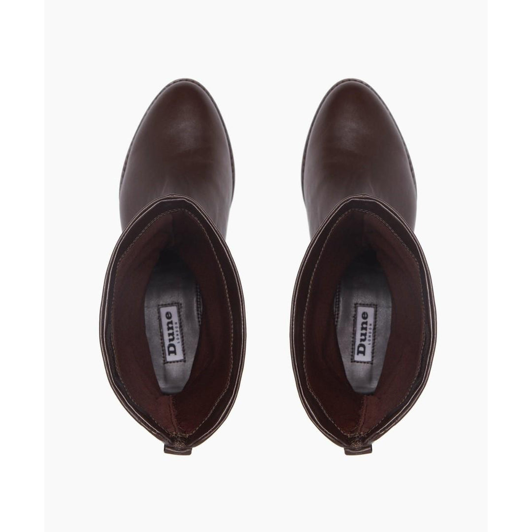 Dune Rosalindas Ruched Calf Boots Brown Leather