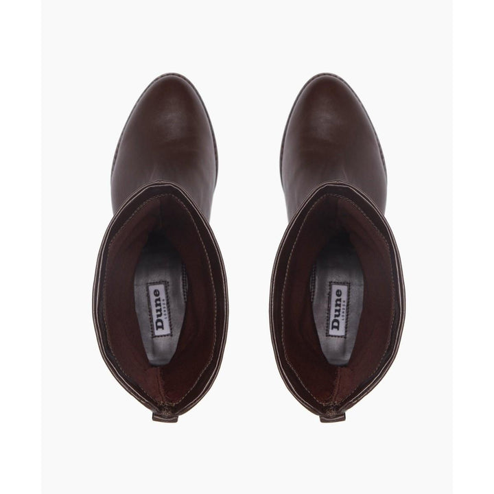 Dune Rosalindas Ruched Calf Boots Brown Leather