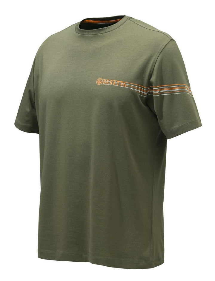 Beretta Lines T-Shirt Men's Green Stone Cotton Tee – view 3