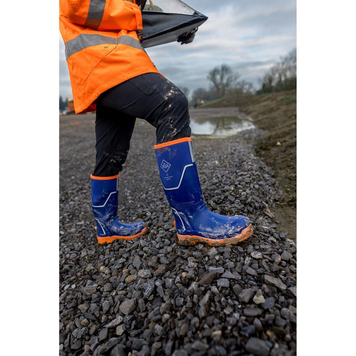 Muck Boots Grit S5 Safety Wellington Blue/Orange