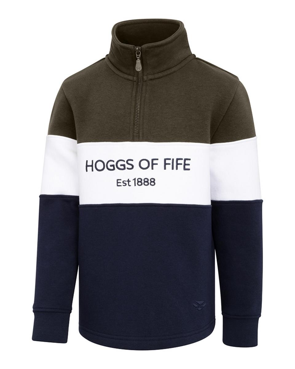 Hoggs of Fife Dumfries 1888 Junior 1/4 Zip Sweatshirt Forest