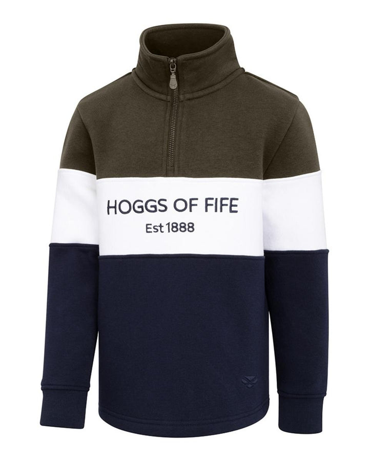Hoggs of Fife Dumfries 1888 Junior 1/4 Zip Sweatshirt Forest