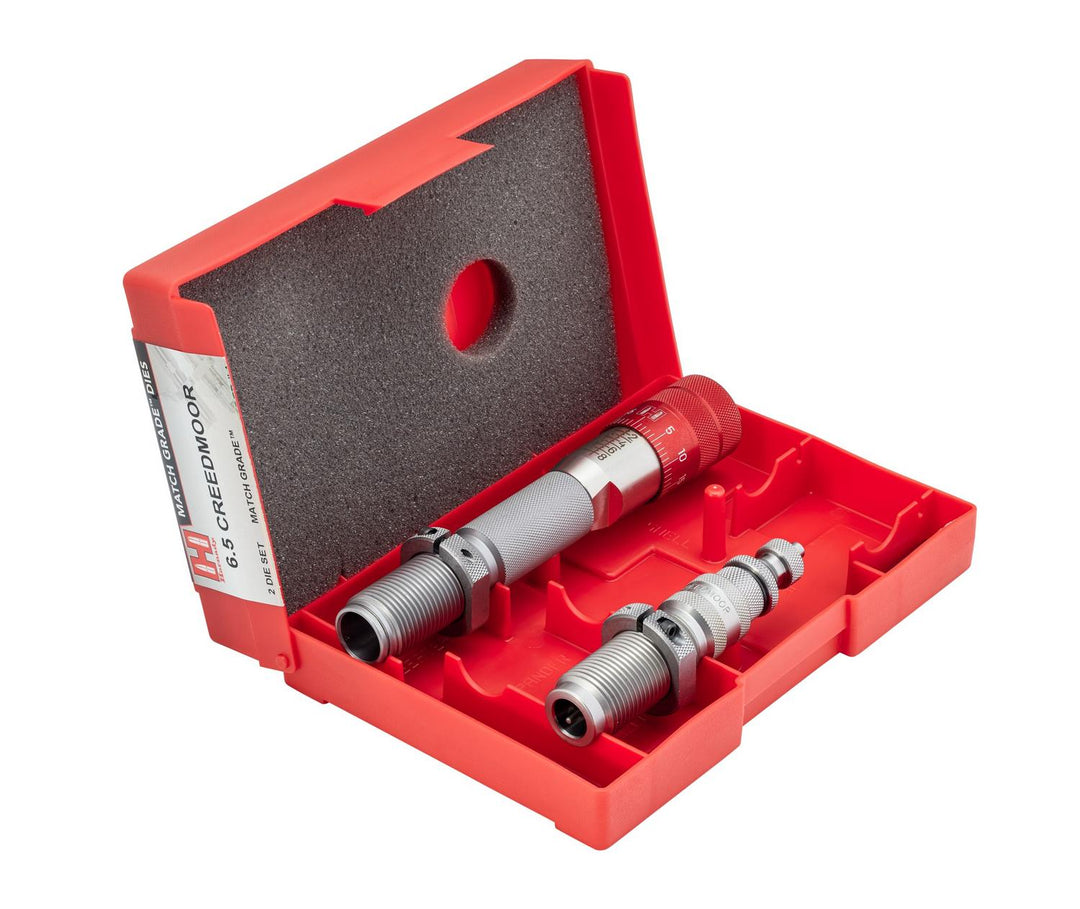 Hornady Match Grade 2-Die Set w/Click-Adjust Micrometer 6mm Creedmoor