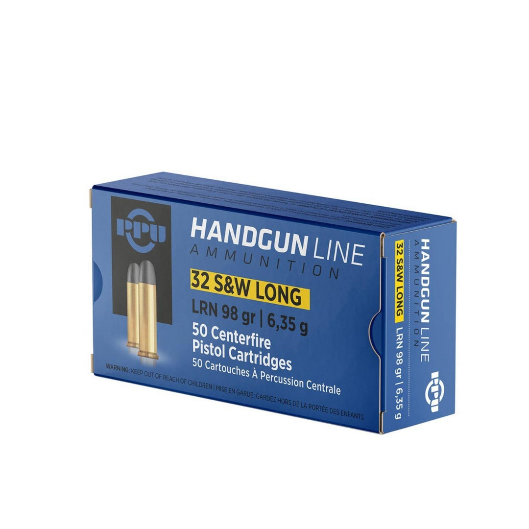 PPU Prvi Partizan .32 S&W Long 98gr Wadcutter Ammo, 50 Rounds