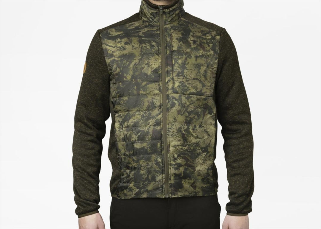 Seeland Theo Hybrid jacket Camo Pine green/InVis green - 100 gms Insulation at front and back, YKK Full zip