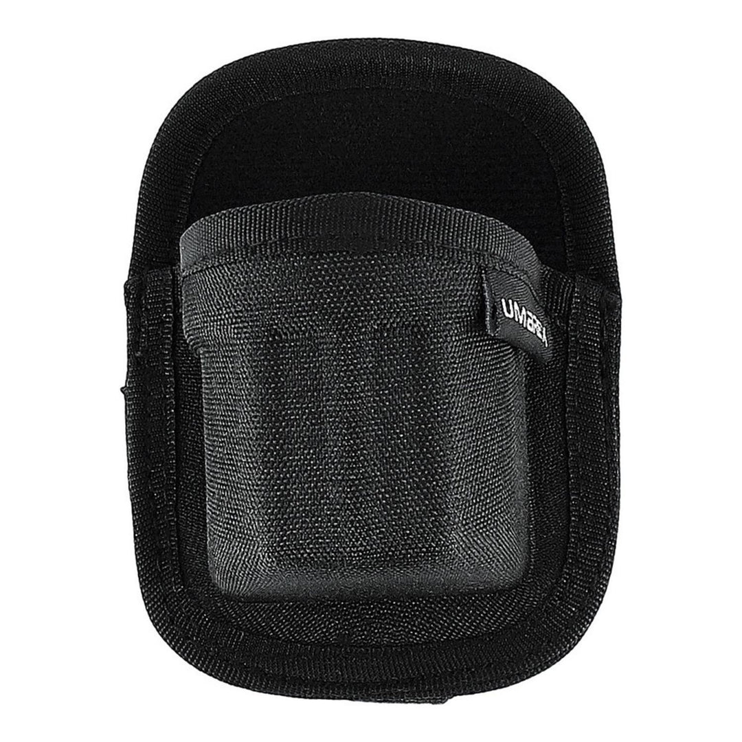 Smith & Wesson 629 Classic speedloader holster in black nylon, front view of the pouch with its hook-and-loop flap closed